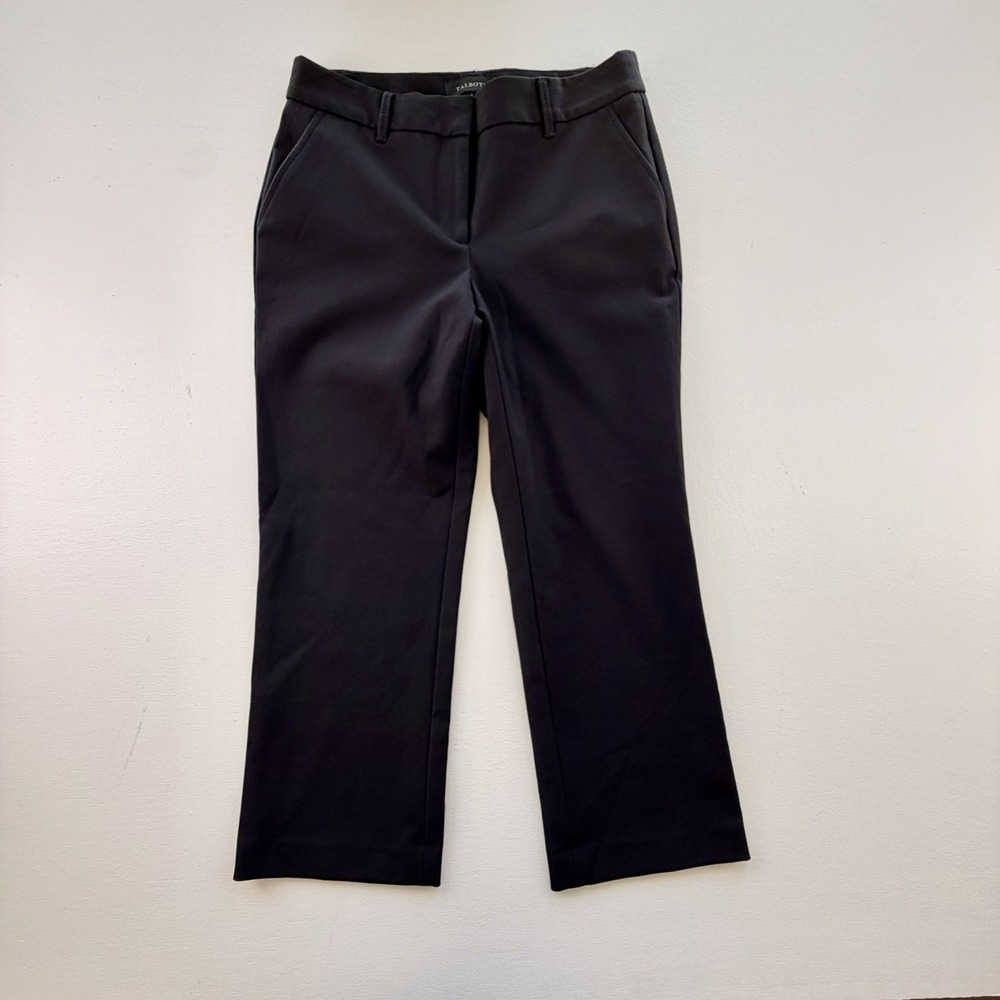 Talbots Women's Size 4 Stretch Straight Leg Pants Navy Black Career Casual